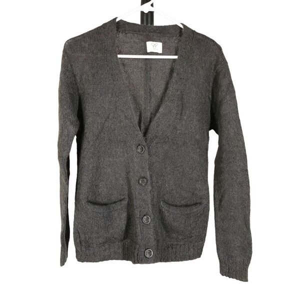 Aritzia TNA Wool Mohair Dark Grey Button Cardigan Sz XS‎ - Picture 1 of 10